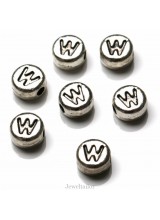 NEW! 1 Letter W Quality Silver Plated Round Alphabet Bead 7mm ~ Ideal For Occasion Name Bracelets, Card Making & Other Craft Activities